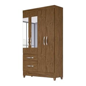 Guarda-roupa 4pt Moval Madri C Pes Castanho/wood Fs