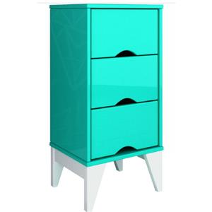 Mesa de Cabeceira Tcil 3gav Twister Aqua/bco