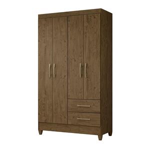 Guarda-roupa Moval 04pts 02gav Chile Castanho Wood