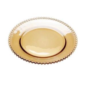 Sousplat Rojemac Cristal de Chumbo Pearl Ambar 32cm