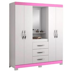 Guarda-roupa Notavel Nt 5015 129 Bco New/rosa Bco