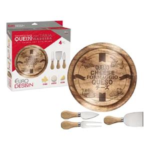 Tabua de Vidro P Queijo Red 4 Pcs