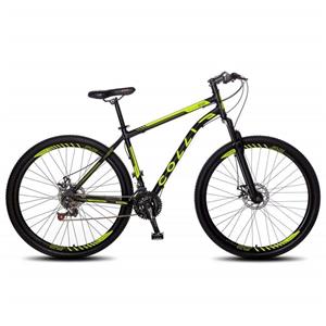 Bicicleta Colli Athena A.29 Pto Fosco/amarelo Neon F Disco 21m C/kit Shimano