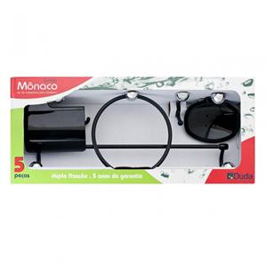 Acessório P Banh Duda Kit 5pcs Monaco Pto/crom Ref:55700