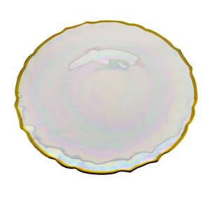 Sousplat Rojemac Cristal C/borda Dourada Rainbow 33x2cm