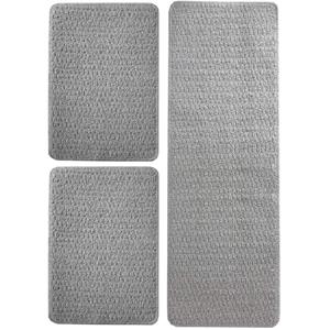 Tapete Oasis Kit Cozinha 3pcs Relevo Prata
