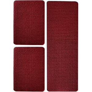 Tapete Oasis Kit Cozinha 3pcs Relevo Vermelho