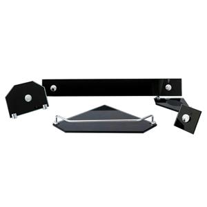 Acessório Kdz Banheiro Kit Canto Luxo de Vidro Preto 5297