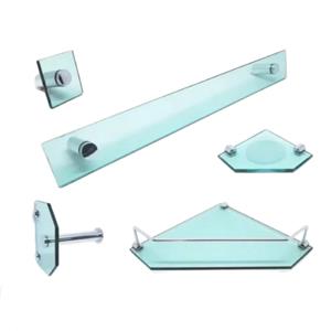 Acessório Kdz Banheiro Kit Canto Luxo Vidro Verde 5249