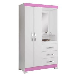 Guarda-roupa Notavel Nt 5170 Ref 129 Bco New/rosa Bco