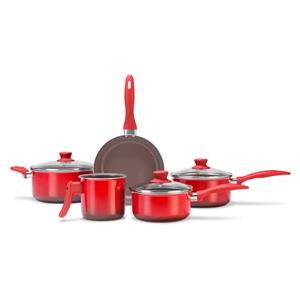 Panela Conj Brinox 5pçs Cermaic Life Smart Vermelha