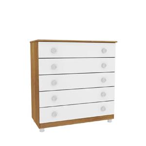 Comoda Tcil Lunna C/ 4 Pes - Cinamomo/branco