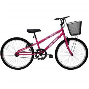 Bicicleta Cairu 24 Feminina Bella C/ Cesta Rosa/pink