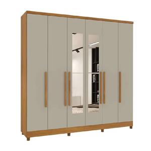 Roupeiro Tcil 6 Pts Veneza C/esp e Pe - Cinamomo/off White