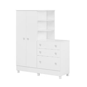 Roupeiro Qmovi Inf.c/comoda Doce Sonho - Bco/bco 4070.5