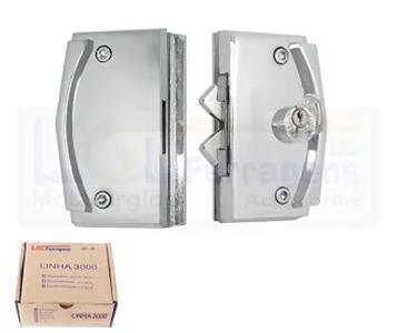 Fechadura P/ Porta Polimeros Kit 9 Pr V/v Blindex Prata