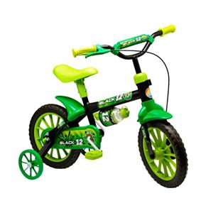 Bicicleta Nathor Aro 12 Masc Black Preto Verde Lion