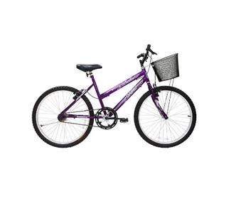 Bicicleta Cairu 24 Feminina Bella Violeta C/ Cesta