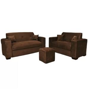 Sofa Finezzi Roma 3 + 2 + Puff Lug Suede Amass Chocolate