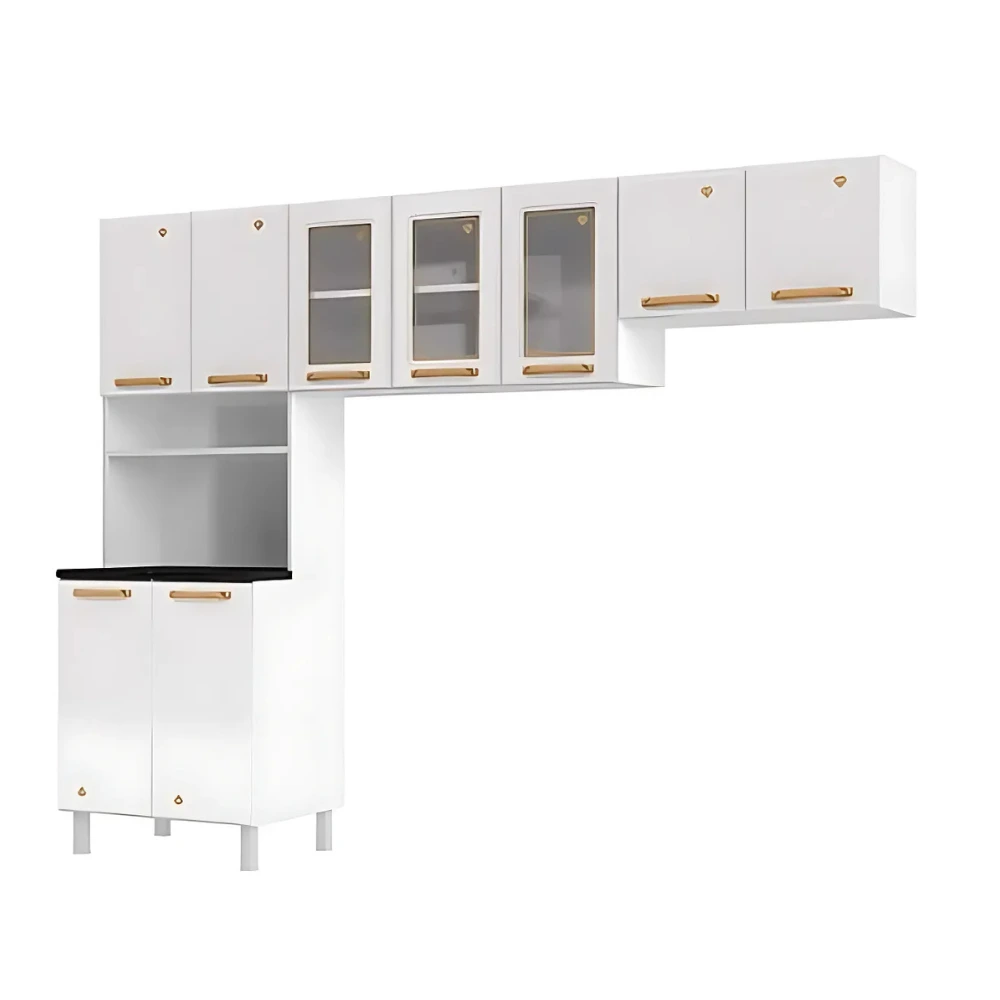 Cozinha Telasul Compacta 44 Diamante New Branca - 3 Vid Kit P/microondas