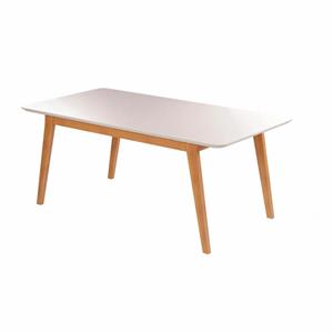 Mesa Jcm Elegance Candian 1,80 X 0,90 C/vidro Canto Copo Cinamomo.off White