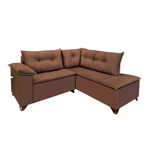 Sofa Topazio Te-229 2+3 Lug C/chaise Delux Bege Escuro