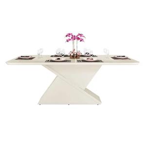 Mesa Dj Moveis Zafira Tmp Chanf.curvo Mad/vd 200x100x30 Off White/off White