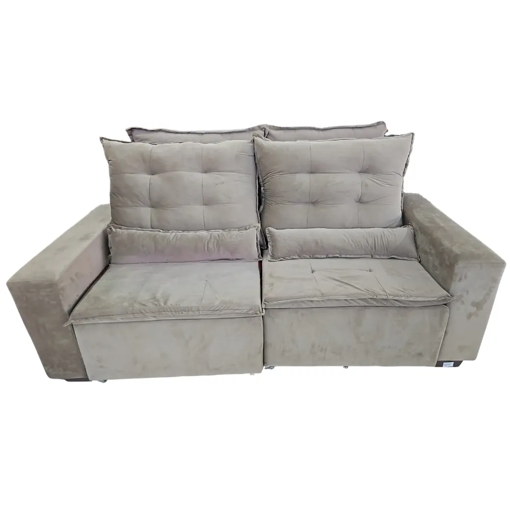 Sofa Topazio Te-225 Retr/ Reclin.tec.delux Veludo Castor