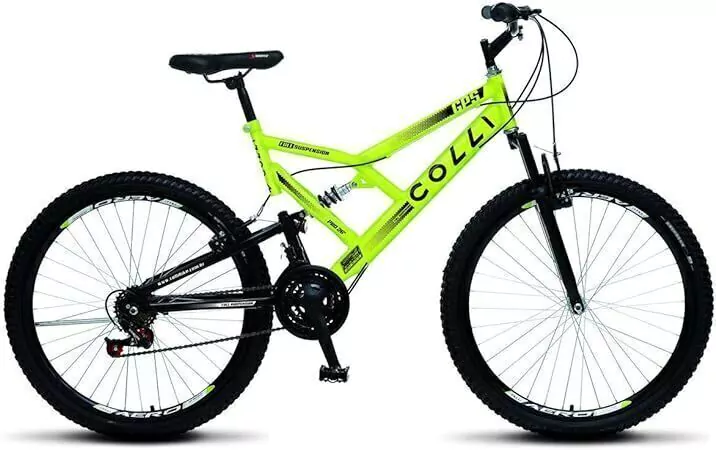 Bic. Colli Gps Suspensão Aro 26 Verde Neon