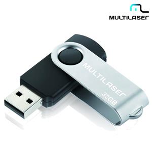 Pendrive Multilaser Digital Twist 32gb Preto Pd589