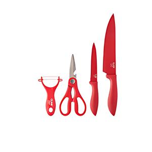 Kit Cozinha Click 4 Pcs Aço Inox e Plast.pp 18cm X 3cm X 38,5cm 6058