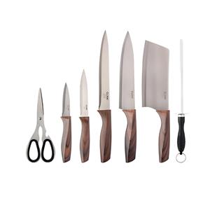 Kit Facas 8 Pcs Suporte Aço Inox e Plastico Pp 16cm X 16cm X 36,5cm