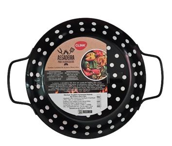 Assadeira Churrasqueira Clink Grill Redondo Metal 30,5x24x4cm Ck4878