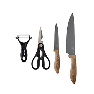 Kit Cozinha 4 Pcs Aço Inox/plast.pp 18cm X 3cm X 38,5cm 6057