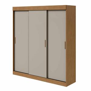 Roupeiro Lopas 3pts Saion Plus C/pes S.glass Amendoa Cle/off White