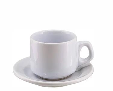 Xicara de Cha 180ml C/ Pires Oxford Plus - Branco - Ai29-5016
