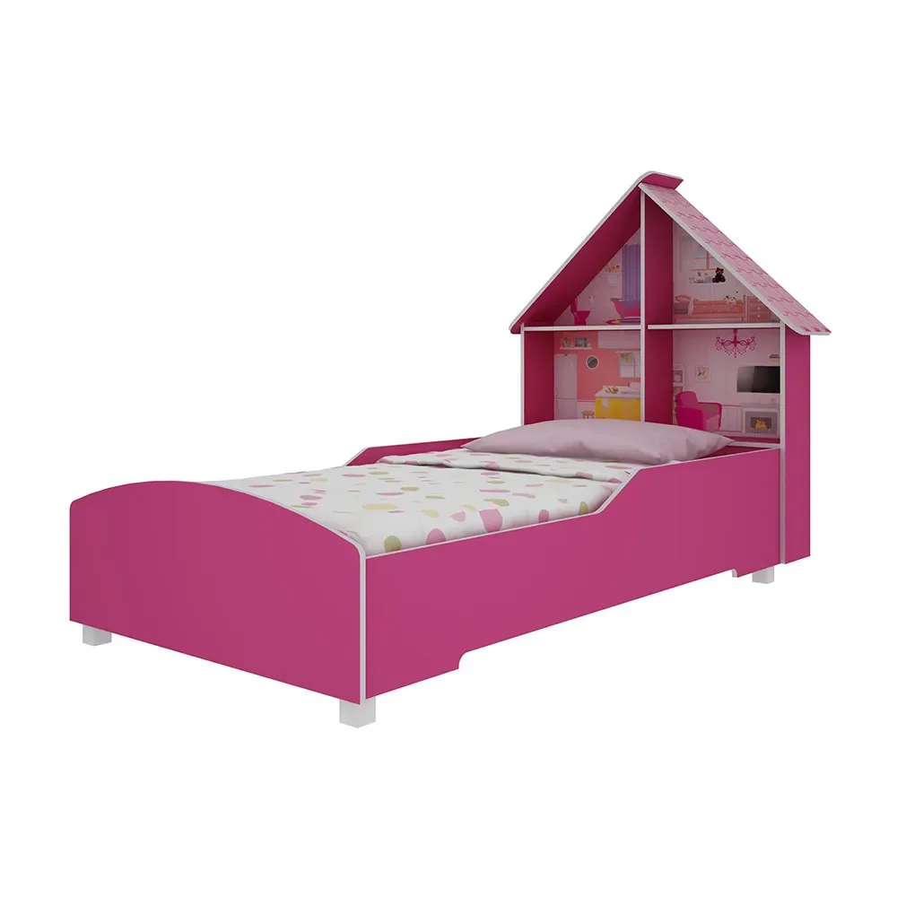 Cama Gelius Casinha 090 Cm K/pes Pnk Plc/
