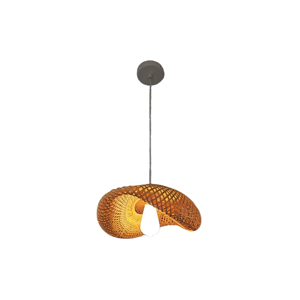 Pendente Luxmundo Lpb-004 E27x1 420x300xh130mm Bambu 6099