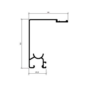 Perfil Hispex de Al Trilho Sup 44 X 55 70117 Preto