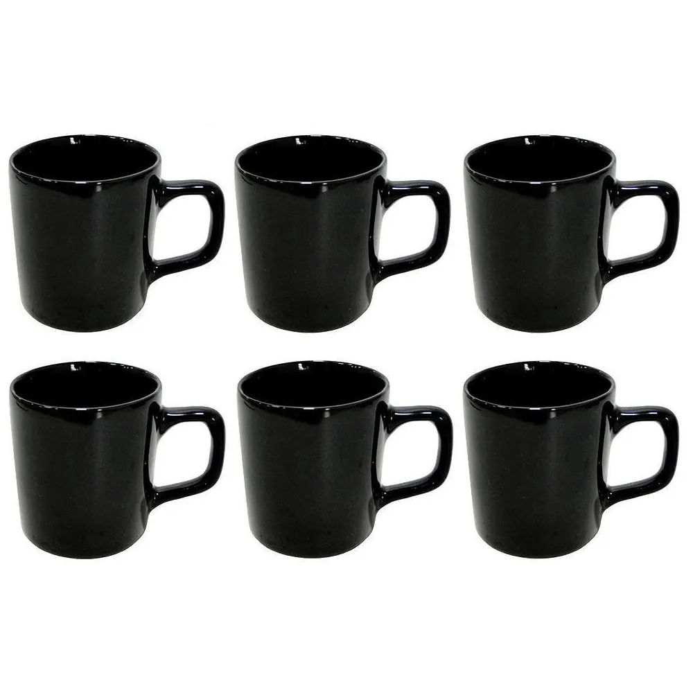 Xicaras Cafe Sem Pires 90ml Wellmix Cj 6pcs Cer. Indian Preto Wx6198