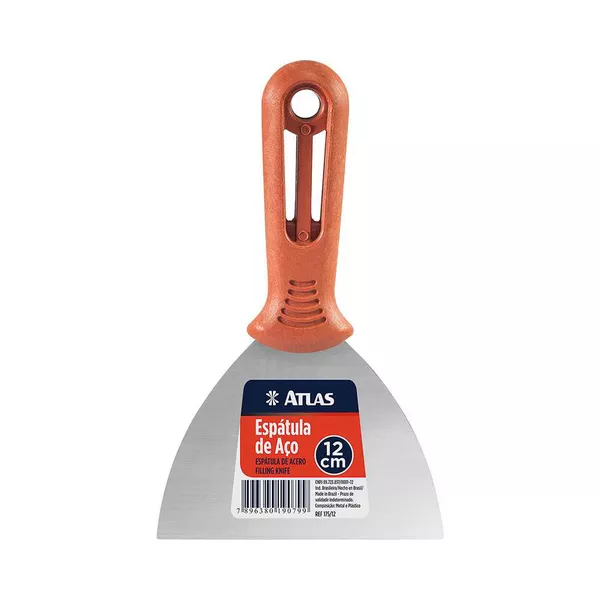 Espatula Atlas Aço 12cm Cabo Plastico 175/12