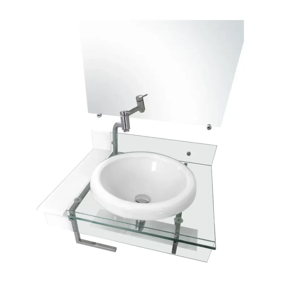Gabinete De Vidro Garra Pettra Kit Saquarema Branco 60cm 744