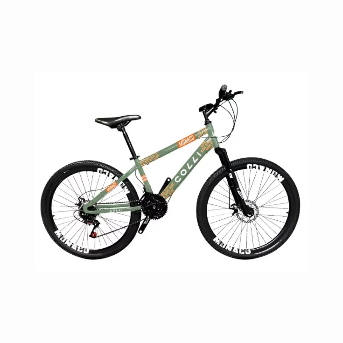 Bicicleta Colli Monaco Aro 26 Freio a Disco 21V Verde Militar
