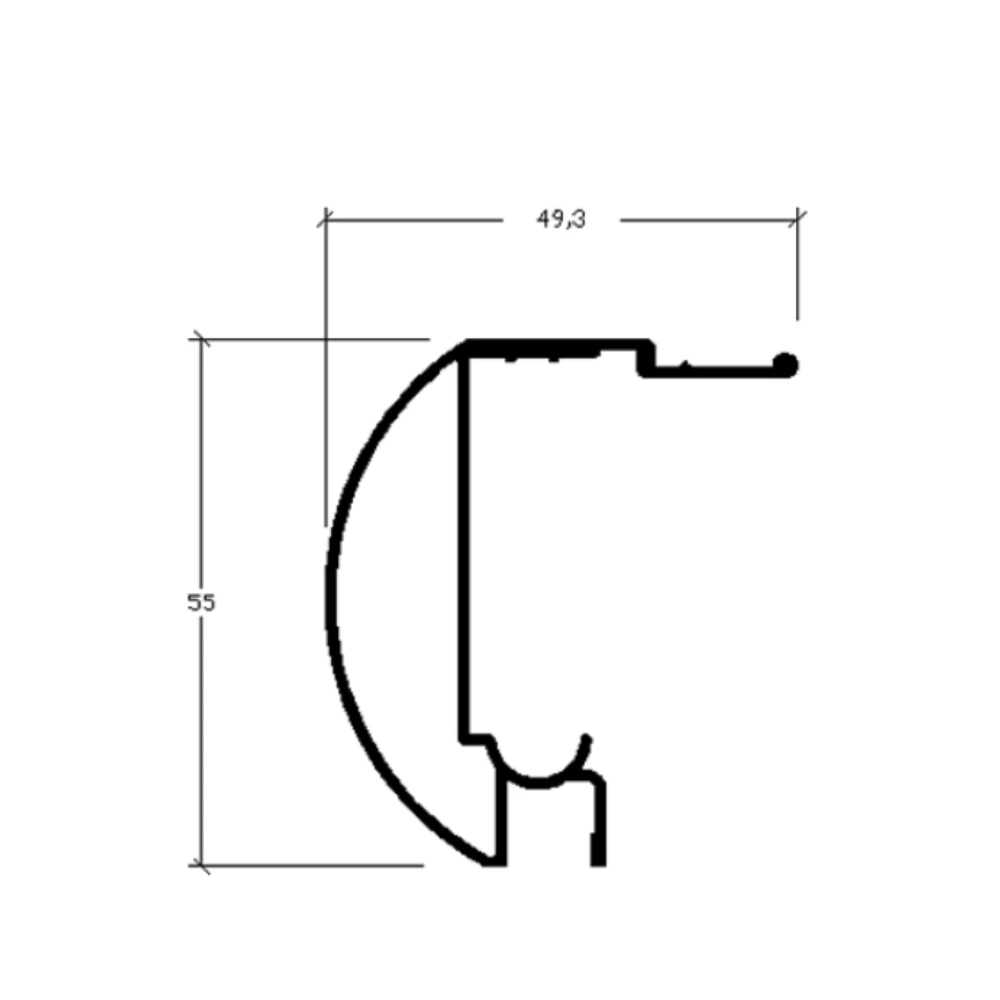 Perfil Hispex Trilho Superior PBox Arredondado 8mm 78360 Branco