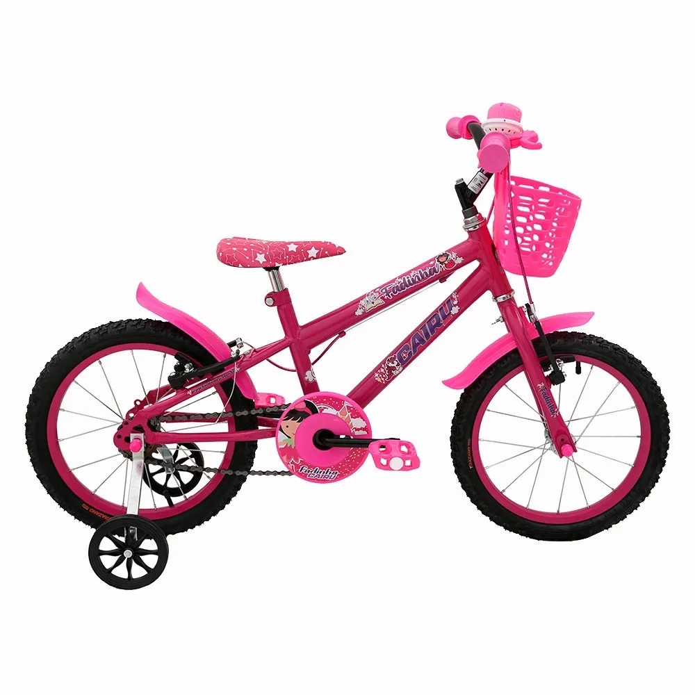Bicicleta Cairu 16 Feminina Fadinha Preto/Pink