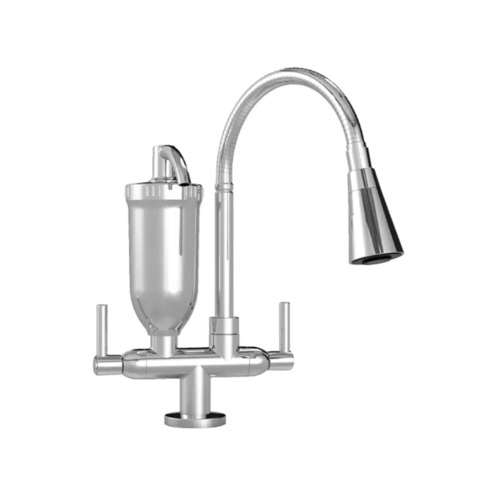 Purificador  de Agua Marte ABS para Pia Cozinha/Bancada Gourmet Duo C70 1/4 Volta DN15 Cromado