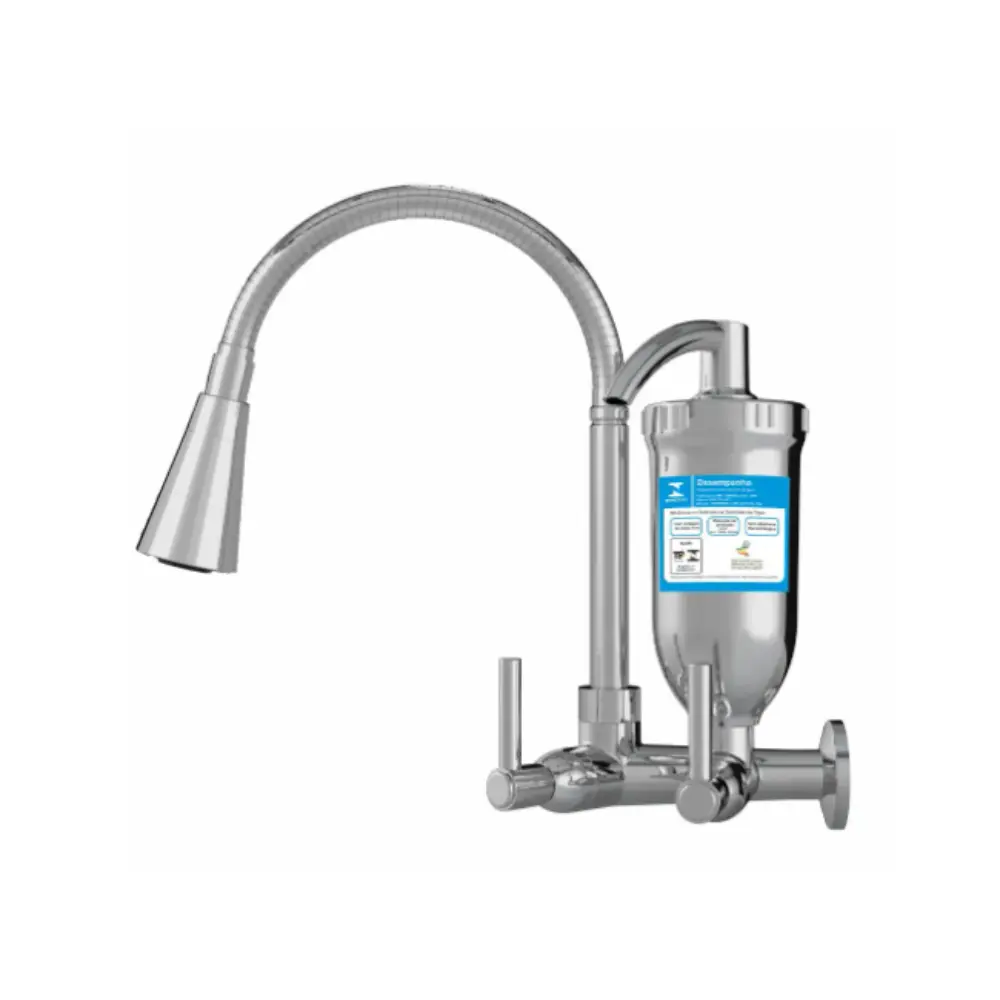 Purificador de Agua Marte ABS para Pia Cozinha/Parede Gourmet Duo C70 1/4 Volta DN15 Cromado