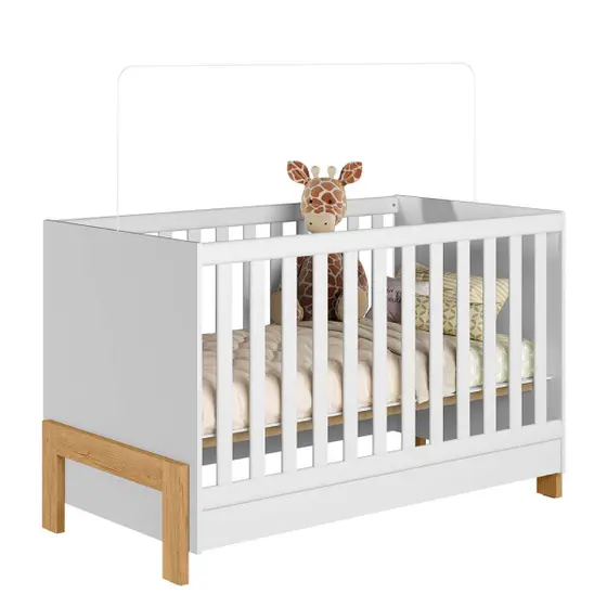 Berço Mini Cama QMovi 3 Fantasia Branco Acetinada