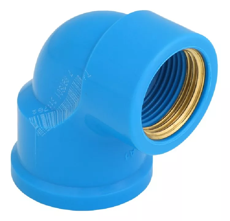 Joelho Krona 90 Soldavel com Rosca em Latao 20mm x 1/2 Azul