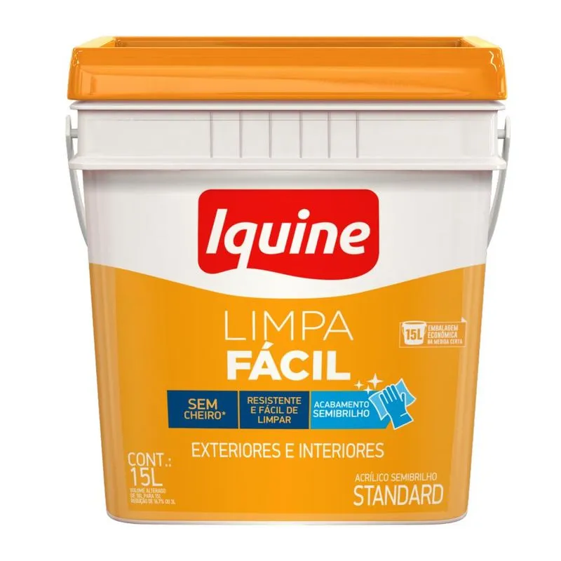 Tinta Iquine Limpa Facil 15L Branco Gelo Semi-Brilho